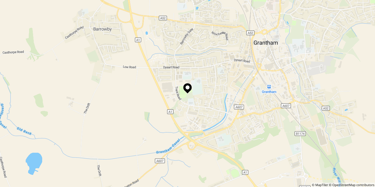 Approximate location of Trent Road, Grantham, Lincolnshire, NG31 7XQ